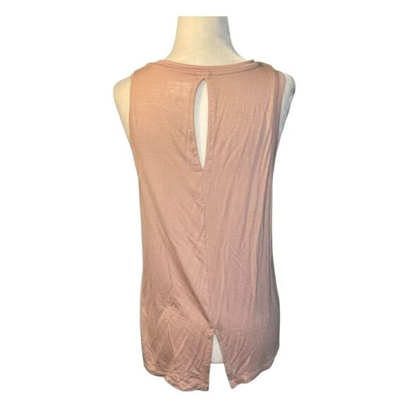 Halogen Back Keyhole Tank Top Pink Lightweight Knit Sleeveless Crewneck S - Picture 6 of 10
